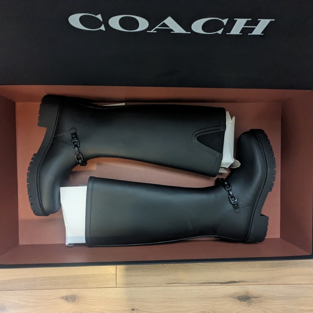Coach | Black Tall Rain Boots